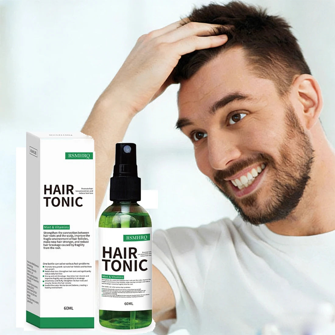 Hair Tonic for Men & Women, Hair Regrowth Serum Spray Leave-In Scalp & Hair Revitalization with Rosemary Lightweight Hair Care