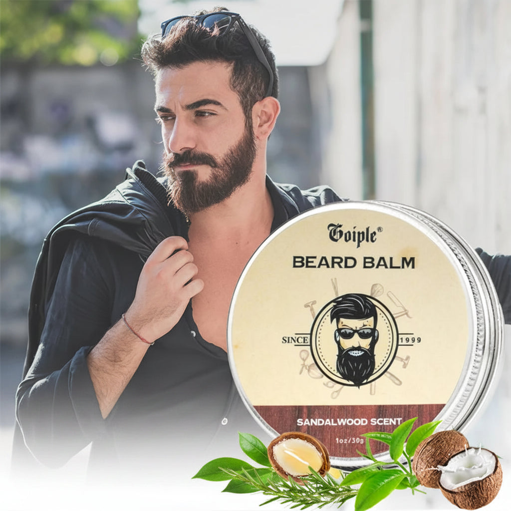 30g Natural Shea Butter Beard Balm for Men Facial Hair Beard Growth Wax Moisturizing Smoothing Mustache Cream Beard Care