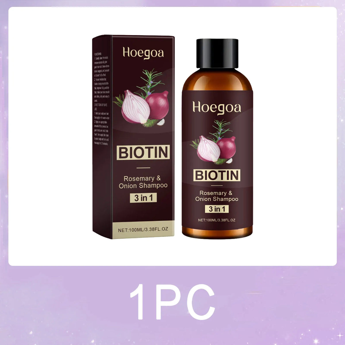 Red Onion Shampoo Rosemary Hair Growth Soft Shine Hydrating Stronger Hair Root Cleansing Scalp Refreshing Biotin Infused Shampoo