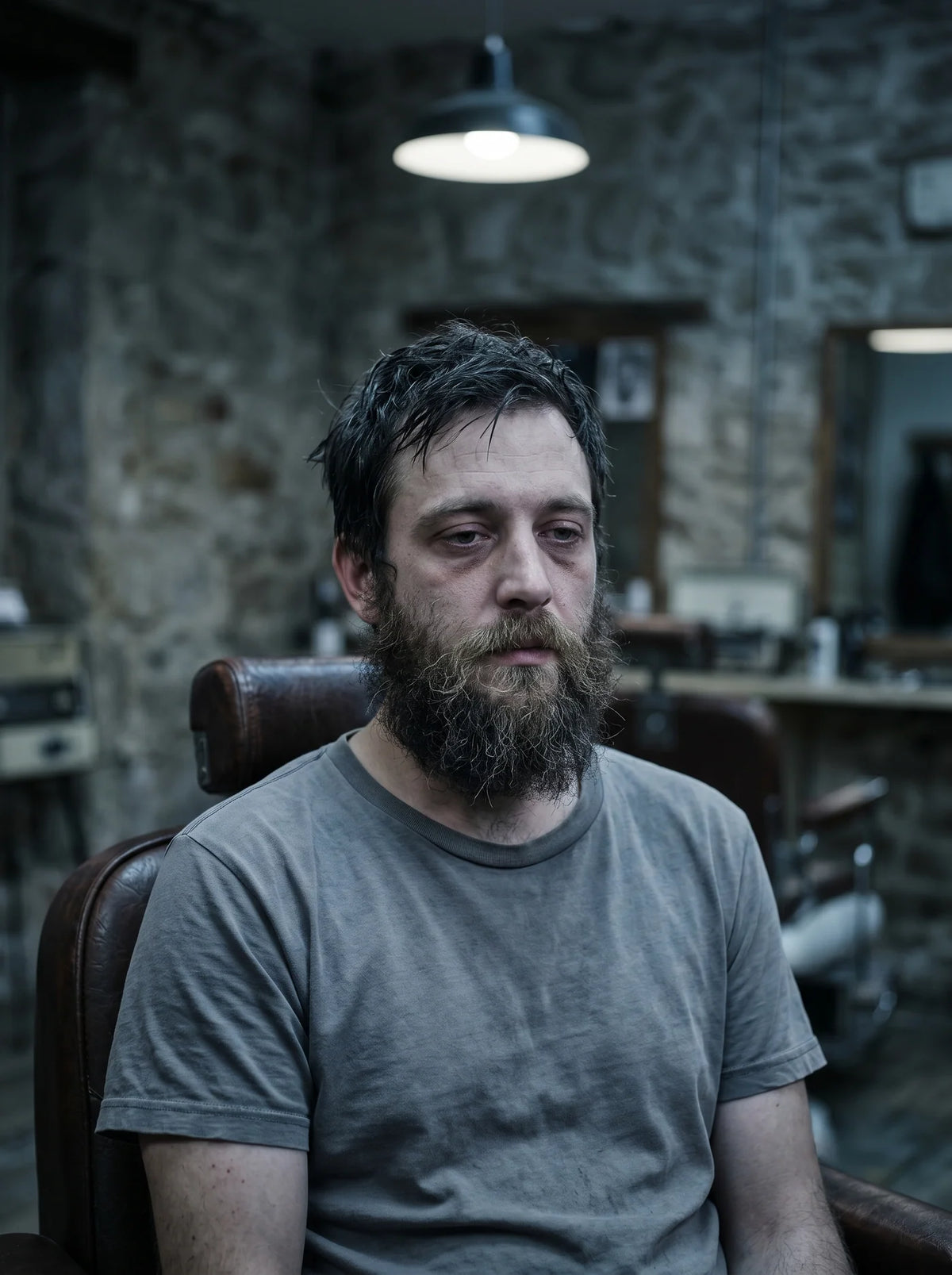 Before grooming — untreated beard