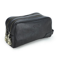 Genuine Leather Lock Clutch Bag