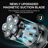KENSEN Electric Head Shavers for Bald Men 6D Magnetic Razor Beard Trimmer USB Rechargeable LED Display Waterproof Beard Shavers