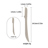 6 Pcs/Pack Wheat Straw Eyebrow Trimmer Environmentally Biodegradable Stainless Steel Eyebrow Razor Eye Brow Shaving Tool