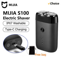 NEW MIJIA Electric Shaver S100 IPX7 Waterproof 7200RPM Dual Floating Head Wet/Dry Shaving Type-C Fast Charge 90min USB Razor -CN