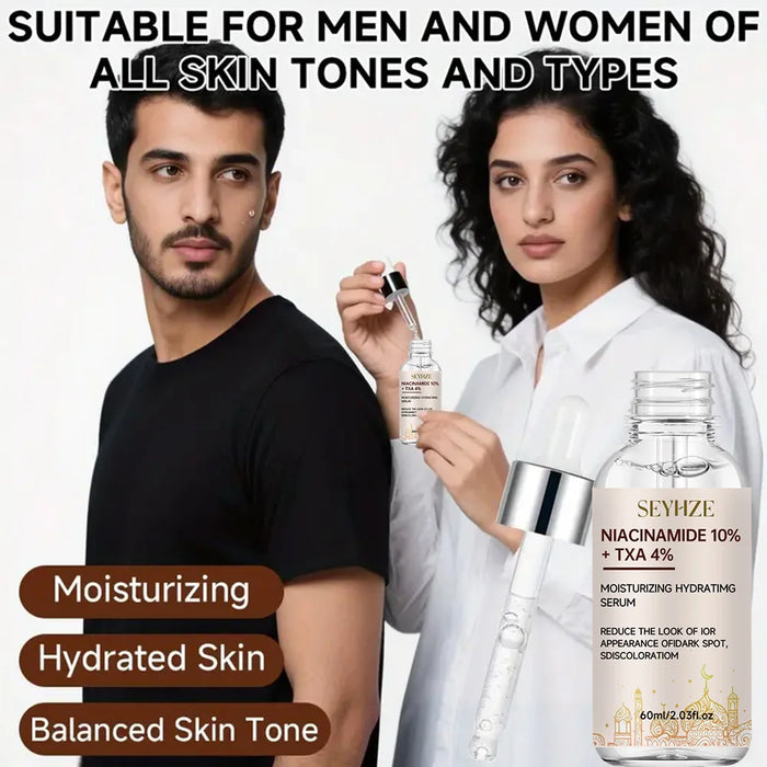 SEYHZE 10% Niacinamide + 4% TXA Double Layer Moisturizing Essence 40ml/60ml Day And Night Universal Serum for Men And Women Brig