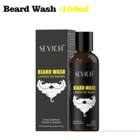Natural Beard Growth Kit For Men Beard Thickening Care Oil Moisturizing Beard Cream Wax Beard Shampoo Conditioner Beard Styling