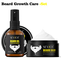 Natural Beard Growth Kit For Men Beard Thickening Care Oil Moisturizing Beard Cream Wax Beard Shampoo Conditioner Beard Styling