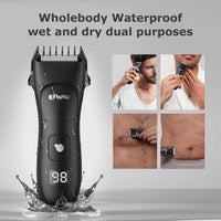 Enssu Mens Body Hair Trimmer Electric Shaver, Ceramic Blade, Waterproof Round Tip for Chest Beard Body Hair