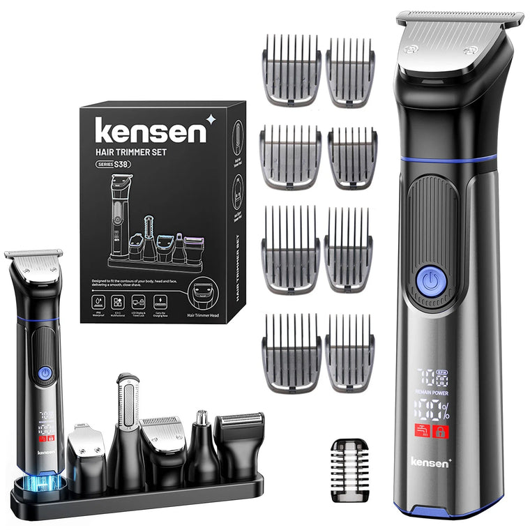 Kensen S38 Electric Hair Trimmer for Men 6 in 1 Body Hair Shaver Nose Beard Trimmer IPX6 Waterproof Hair Cutting Machine Barber