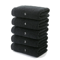 5 Pieces 35x75cm 100% Cotton Black Face Towel Set No Fading Hand Towels for Men Hotel Corporate Gift Soft and Highly Absorbent