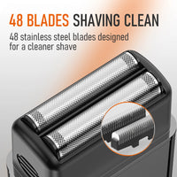 MAXGROOM Foil Shaver for Men Rechargeable Electric Razor IPX6 Waterproof Double Shaver Portable Mini Beard Shaver Beard Trimmer