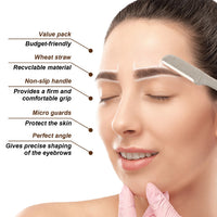 6 Pcs/Pack Wheat Straw Eyebrow Trimmer Environmentally Biodegradable Stainless Steel Eyebrow Razor Eye Brow Shaving Tool