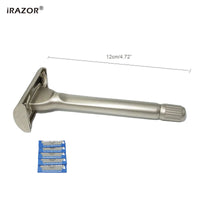 iRAZOR New Heavy Butterfly Design Double Edge Safety Razor with 10pcs Original Blade Refills for Men Reusable Grooming Gift Set