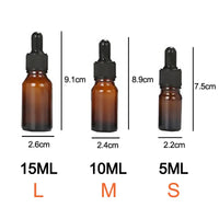 New 1/2/3pcs 5ml/10ml/15ml Glass Dropper Bottle Mini Dropper Small Glass Bottle Refillable Bottles Travel FZP07