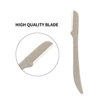 6 Pcs/Pack Wheat Straw Eyebrow Trimmer Environmentally Biodegradable Stainless Steel Eyebrow Razor Eye Brow Shaving Tool