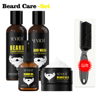 Natural Beard Growth Kit For Men Beard Thickening Care Oil Moisturizing Beard Cream Wax Beard Shampoo Conditioner Beard Styling