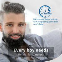 Men's Black Beard Dye Cream With Comb Fast Coloring Beard & Hair Dye Shampoo Cover White Grey Permanent Beard Care Tint Cream