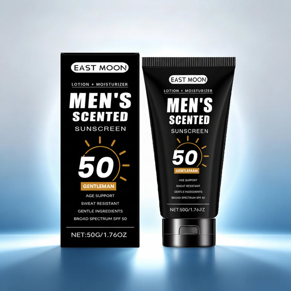 Men's Moisturizing Sunscreen Spf 50 Uv Protection Facial Sun Block Fast Absorbing Non-Greasy Matte Finish with Hyaluronic Acid