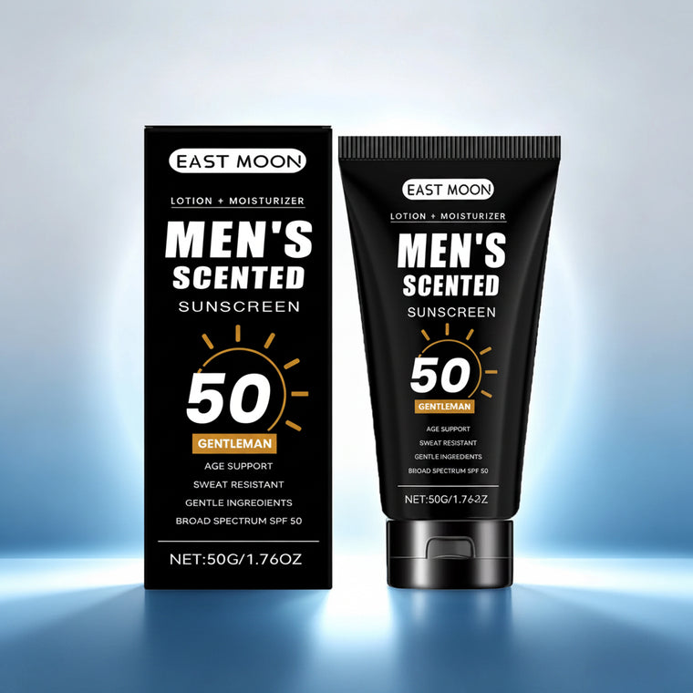 Men's Moisturizing Sunscreen Spf 50 Uv Protection Facial Sun Block Fast Absorbing Non-Greasy Matte Finish with Hyaluronic Acid