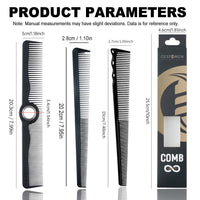 2Pc New Professional Barber Combs Set Spinning Wide Fine Tooth Haircut Combs Anti-static Taper Comb For Salon Hairdressing Tools