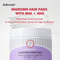 Aftershave Treatment Pads Ingrown Hair Pads to Help Prevent Razor Bumps for Men & Women - Exfoliate Underarms & Bikini Area