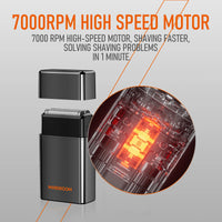 MAXGROOM Foil Shaver for Men Rechargeable Electric Razor IPX6 Waterproof Double Shaver Portable Mini Beard Shaver Beard Trimmer