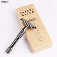 iRAZOR Classic Double Edge Safety Razor Manual Wet Shaver with 10 Stainless Steel Blades Barber Grooming Tool for Men Gift