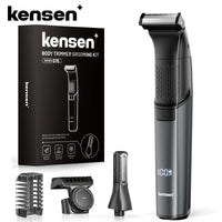 KENSEN S15 Electric Tirmmer for Men Dual-sided Blade IPX6 Waterproof Body Hair Razor Beard Trimmer 2 in 1 Trimmers for Barber