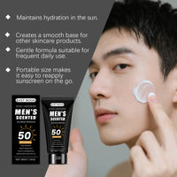 Men's Moisturizing Sunscreen Spf 50 Uv Protection Facial Sun Block Fast Absorbing Non-Greasy Matte Finish with Hyaluronic Acid