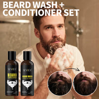 Natural Beard Growth Kit For Men Beard Thickening Care Oil Moisturizing Beard Cream Wax Beard Shampoo Conditioner Beard Styling