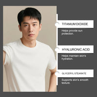 Men's Moisturizing Sunscreen Spf 50 Uv Protection Facial Sun Block Fast Absorbing Non-Greasy Matte Finish with Hyaluronic Acid