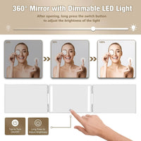 LED Three Way Haircut Mirror