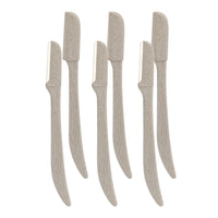 6 Pcs/Pack Wheat Straw Eyebrow Trimmer Environmentally Biodegradable Stainless Steel Eyebrow Razor Eye Brow Shaving Tool