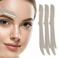 6 Pcs/Pack Wheat Straw Eyebrow Trimmer Environmentally Biodegradable Stainless Steel Eyebrow Razor Eye Brow Shaving Tool
