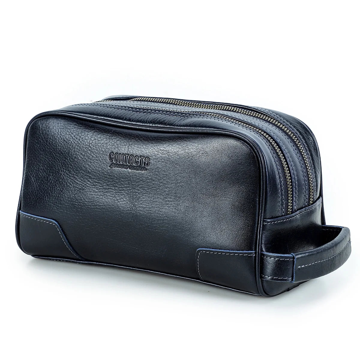 Genuine Leather Lock Clutch Bag