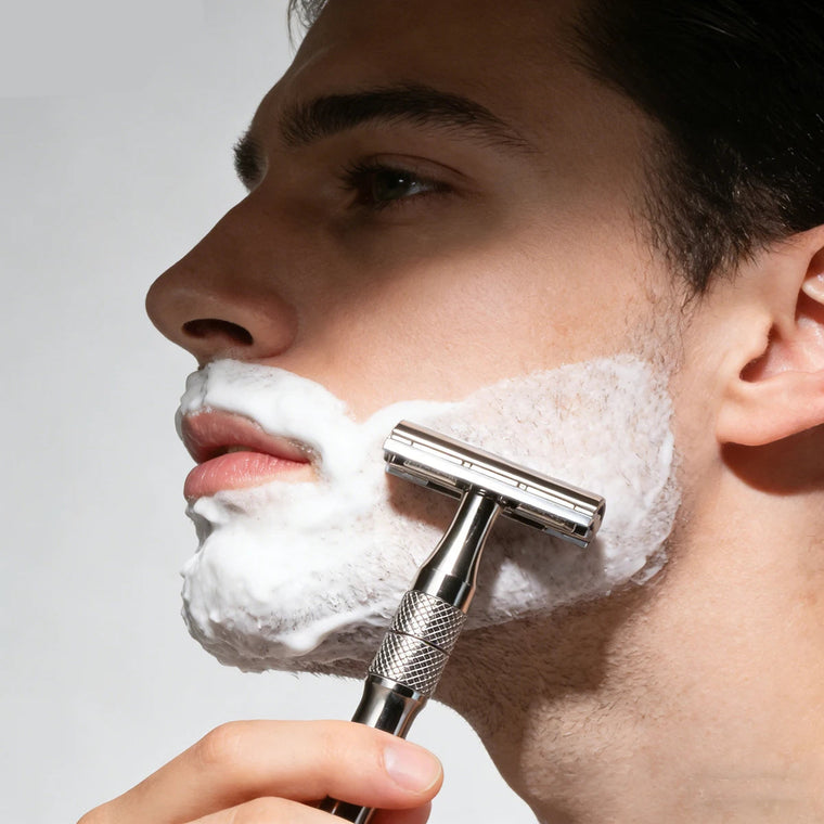 iRAZOR Classic Double Edge Safety Razor Manual Wet Shaver with 10 Stainless Steel Blades Barber Grooming Tool for Men Gift