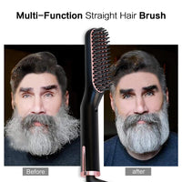 Men's Electric Beard Straightener Negative Ion Hair Straightening Brush Hair Straightener Wet & Dry Quick Styler