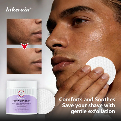 Aftershave Treatment Pads Ingrown Hair Pads to Help Prevent Razor Bumps for Men & Women - Exfoliate Underarms & Bikini Area