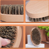 Natural Boar Bristle Beard Brush for Men Bamboo Face Massage That Works Wonders To Comb Beards and Mustache Drop Shipping
