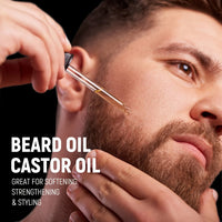 Beard Essential Oil Rich in Castor Oil, Beard Growth and Grooming Soften Nourish Beard Care Roller Needle Length Less Than 0.25m