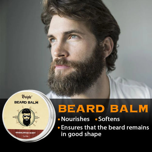 30g Natural Shea Butter Beard Balm for Men Facial Hair Beard Growth Wax Moisturizing Smoothing Mustache Cream Beard Care