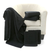 5 Pieces 35x75cm 100% Cotton Black Face Towel Set No Fading Hand Towels for Men Hotel Corporate Gift Soft and Highly Absorbent