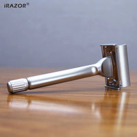 iRAZOR New Heavy Butterfly Design Double Edge Safety Razor with 10pcs Original Blade Refills for Men Reusable Grooming Gift Set