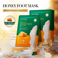 10 Pairs BIOAQUA Honey Exfoliating Foot Mask Feet Pedicure Remove Dead Skin Moisturizing Foot Exfoliator Feet Masks Skin Care