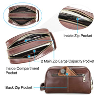Genuine Leather Lock Clutch Bag