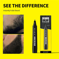 SEVICH Beard Filler Pen Waterproof Beard Coloring Pen Beard Coloring Filling Enhancer Black Fiber Hair Beard Stuffing Pen Tool