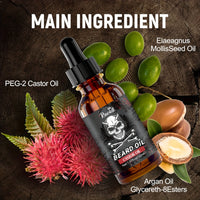 Beard Essential Oil Rich in Castor Oil, Beard Growth and Grooming Soften Nourish Beard Care Roller Needle Length Less Than 0.25m